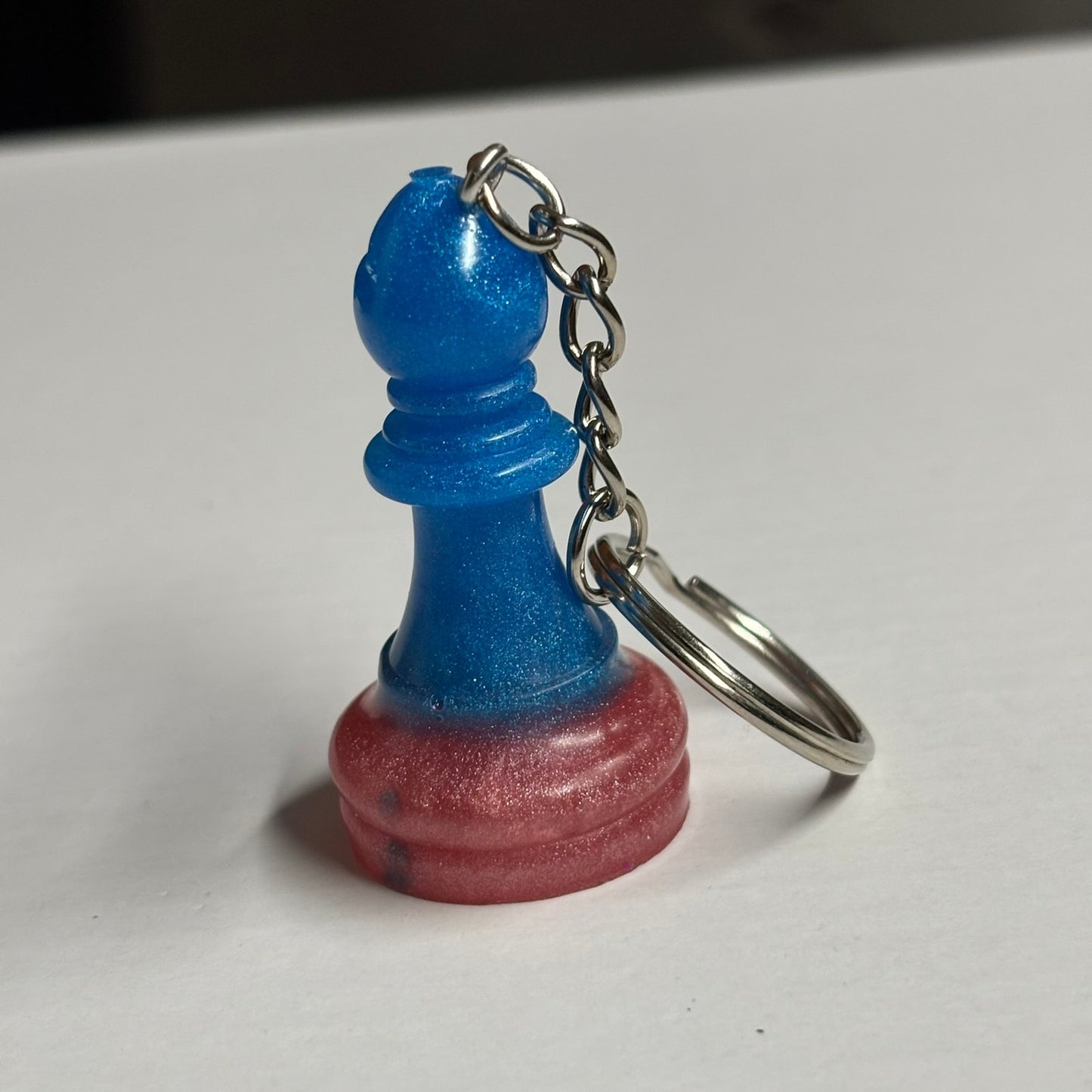 Blue Pink Bishop - Handmade Resin Keychain