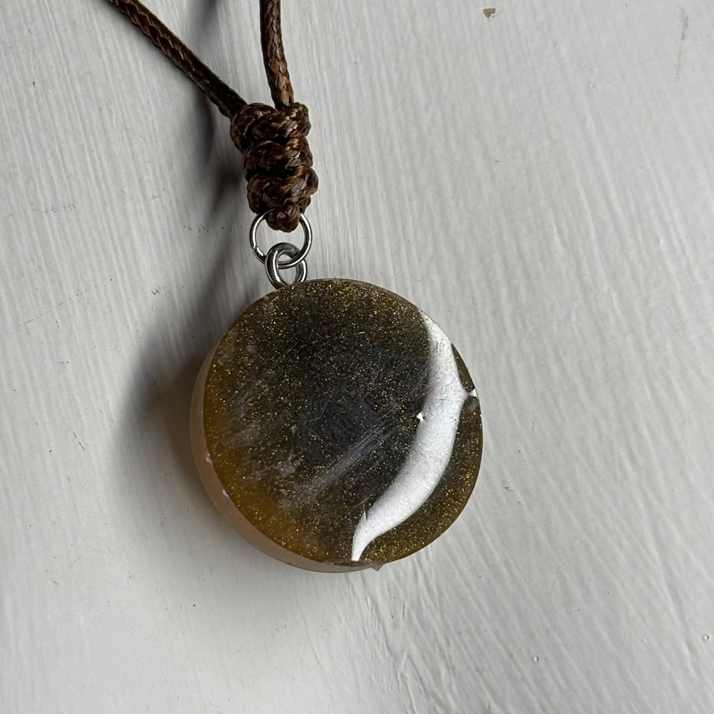 Rustic Orange Pawn - Handmade Resin Chess Necklace