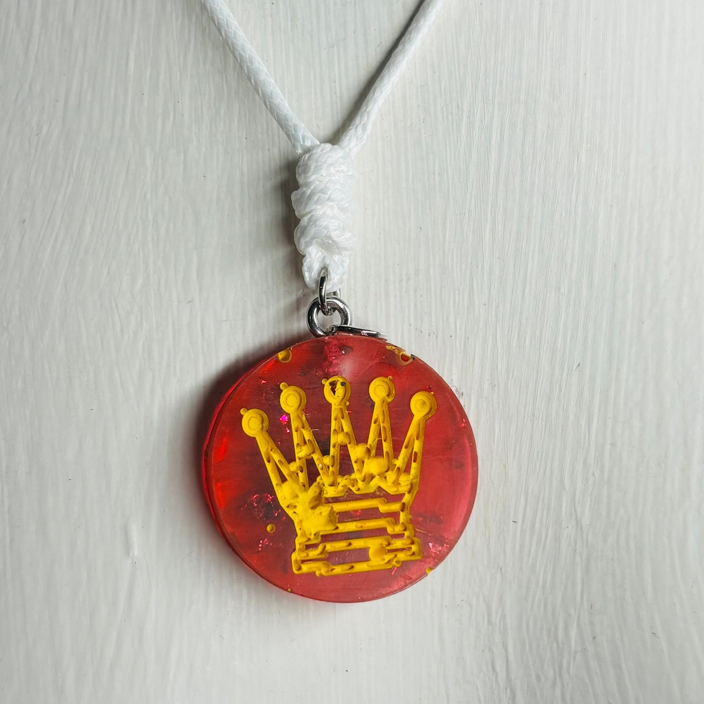 Red Queen - Handmade Resin Chess Necklace