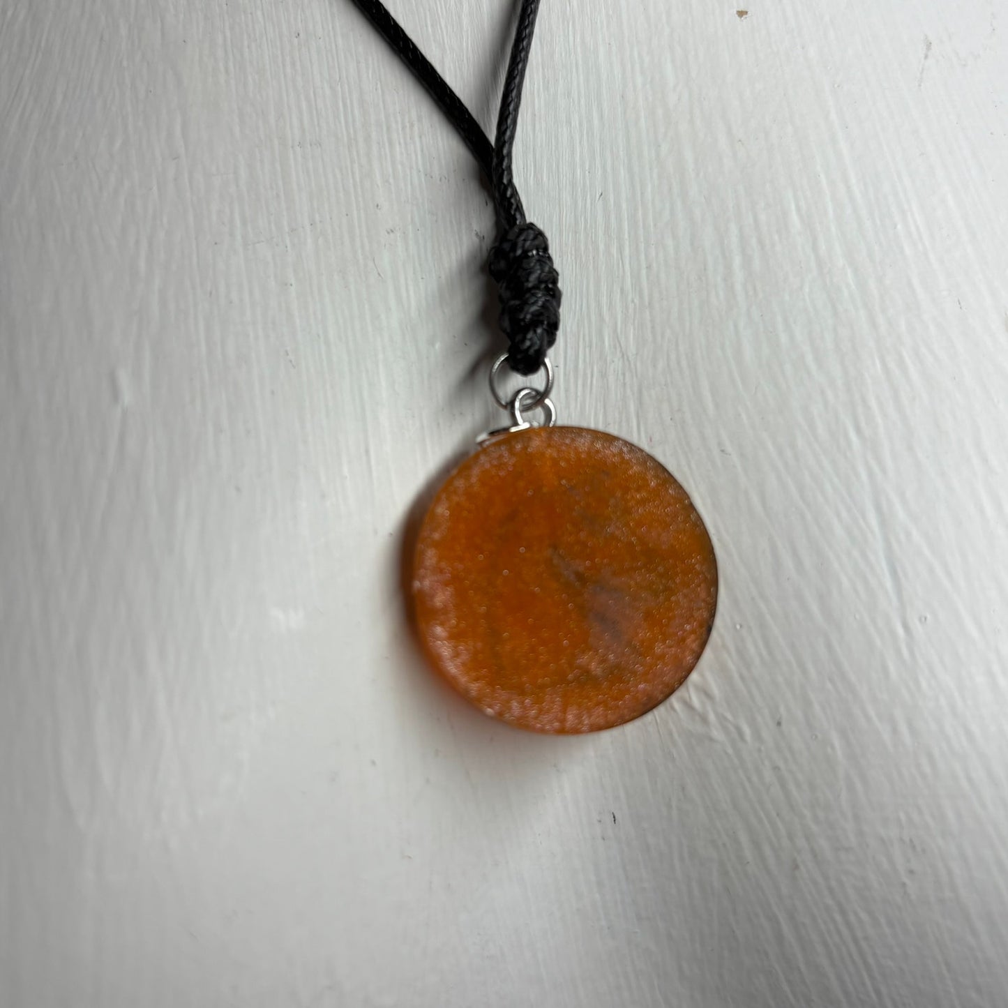 Orange Knight - Handmade Resin Chess Necklace