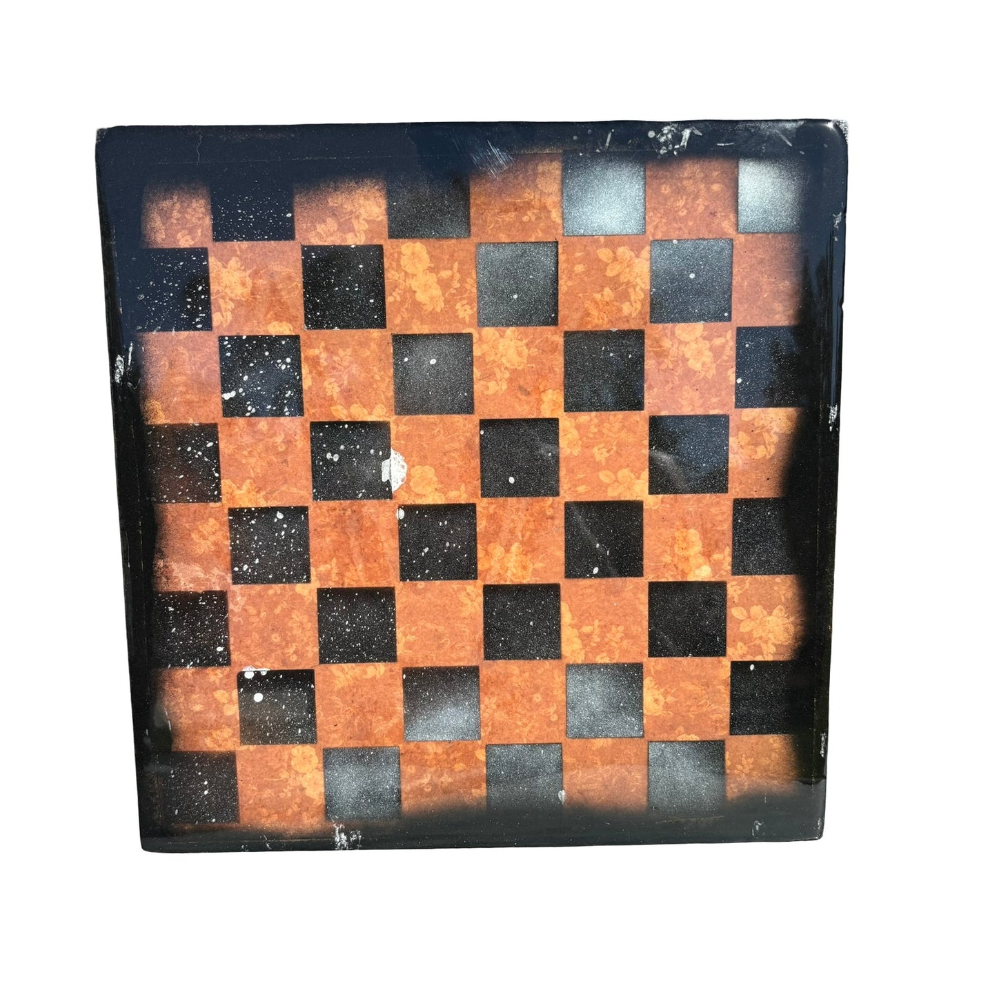 Orange & Black - Resin Coated Chess Board