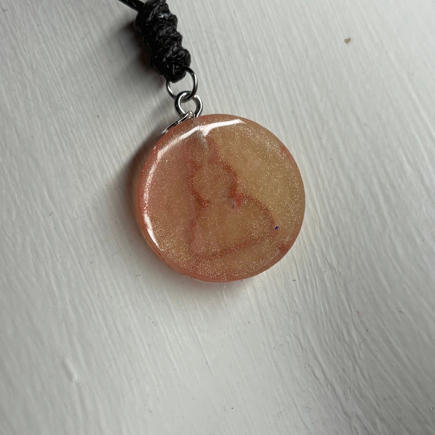 Red Print Pawn - Handmade Resin Chess Necklace