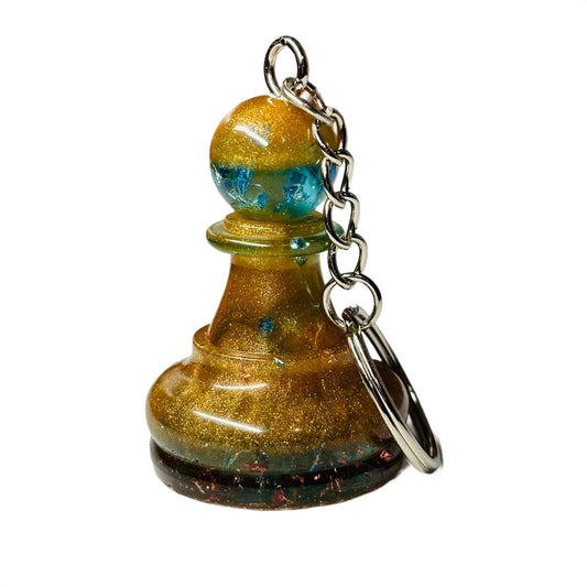Brown Royalty Pawn - Handmade Resin Keychain - Large Edition