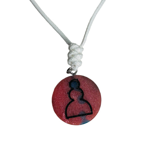 Red Pawn - Handmade Resin Chess Necklace