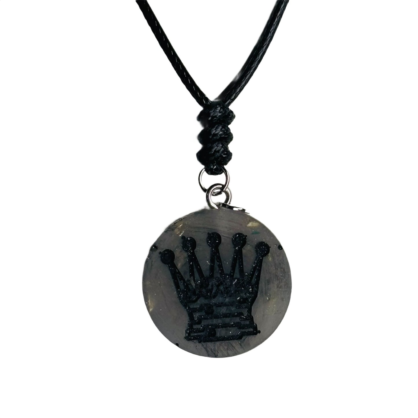 Silver Queen - Handmade Resin Chess Necklace