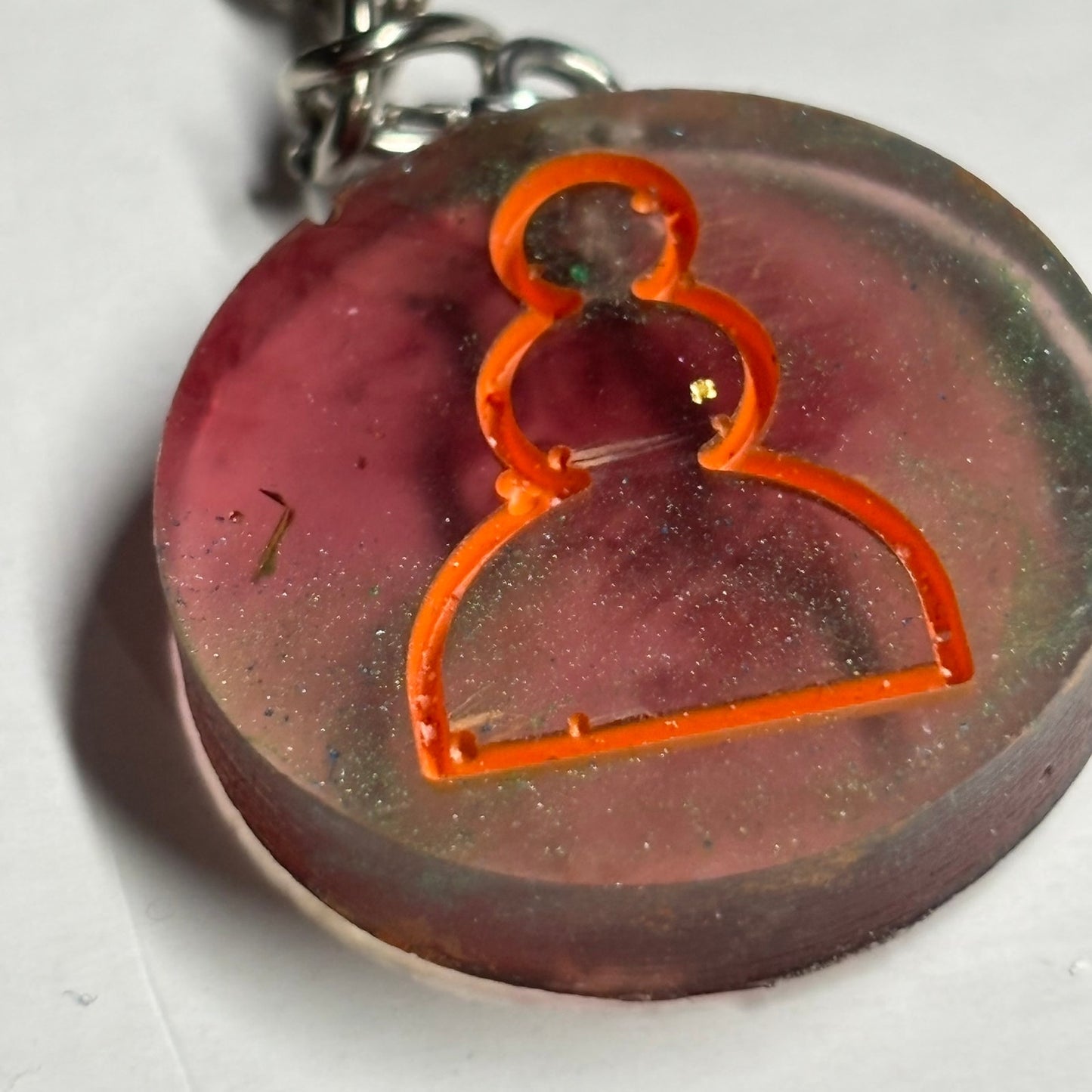 Translucent Orange Handmade Resin Keychain - Flat Edition