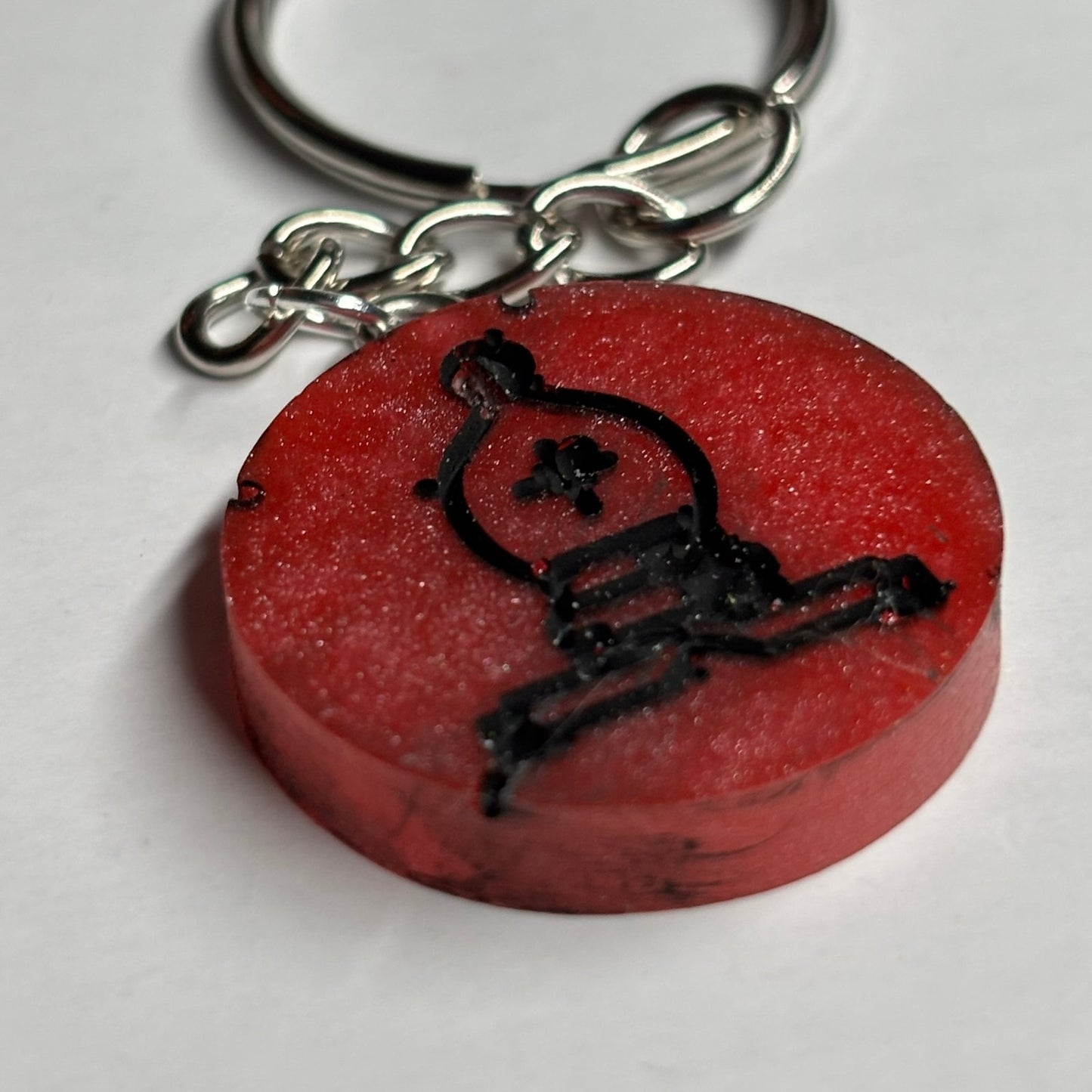 Solid Red Bishop - Handmade Resin Keychain