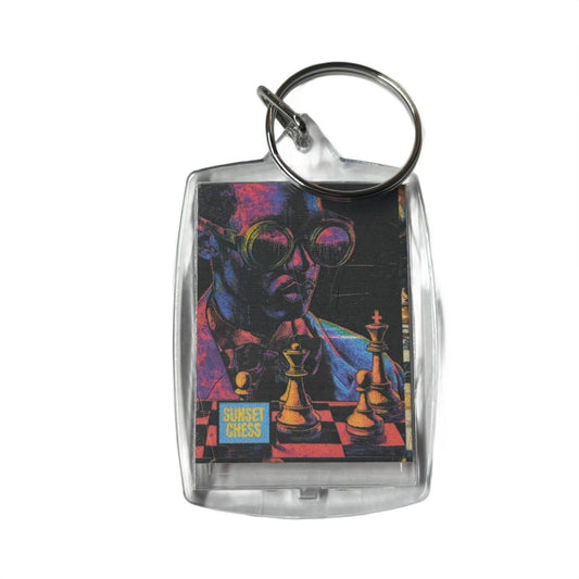 Neon Nights - Chess  Photo Keychain