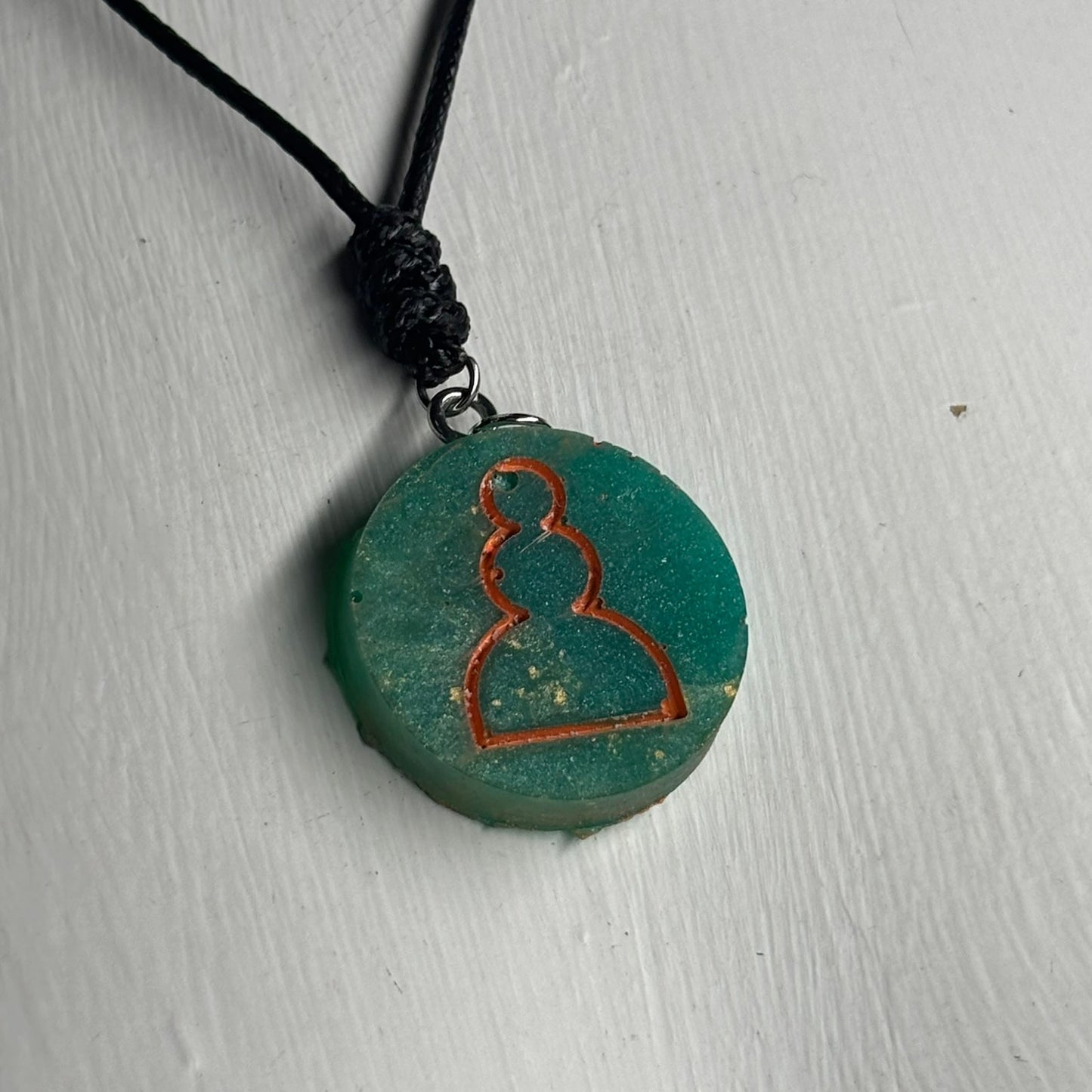 Splendid Green Pawn - Handmade Resin Chess Necklace