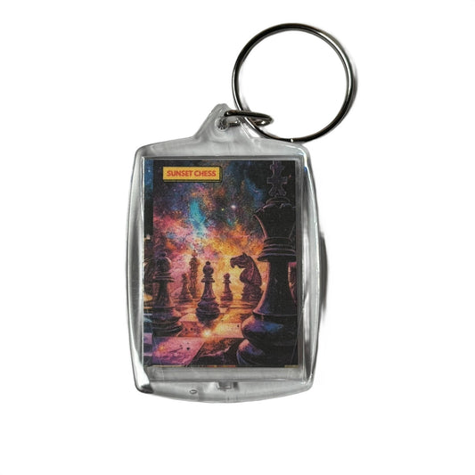 Galaxy Chess - Sunset Chess Photo Keychain