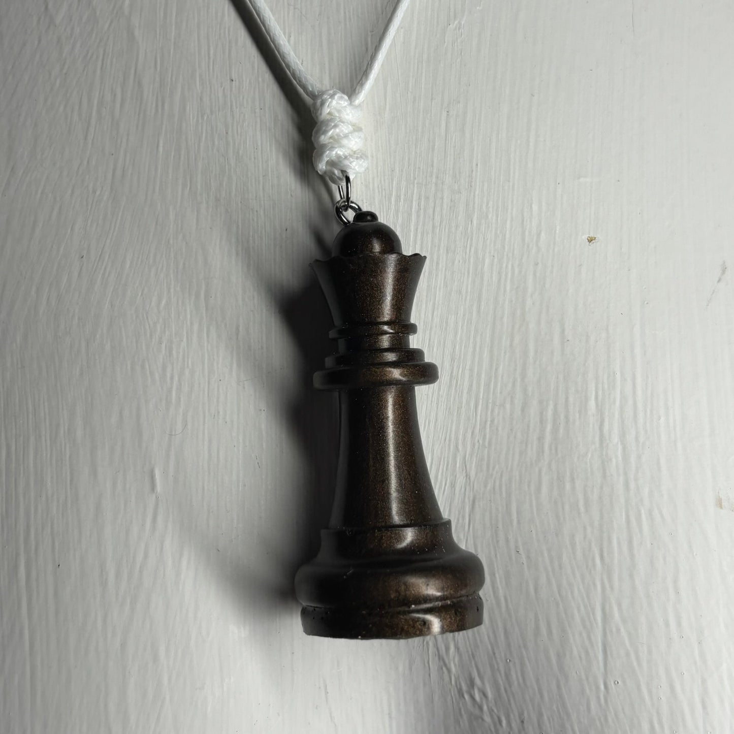 Rich Brown Queen - Handmade Resin Chess Necklace