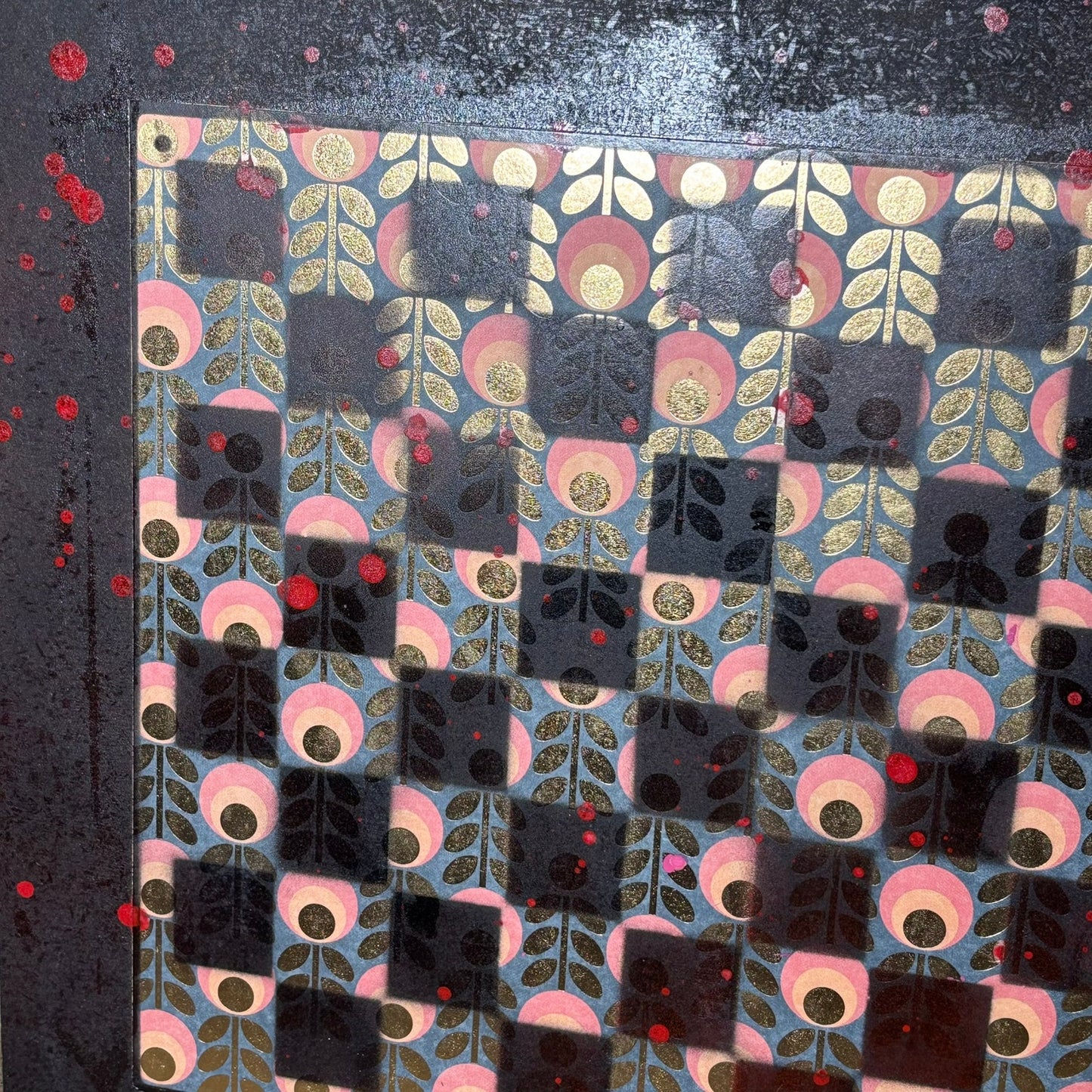 Vintage Dark Pattern - Large Scrapbook Chess Board
