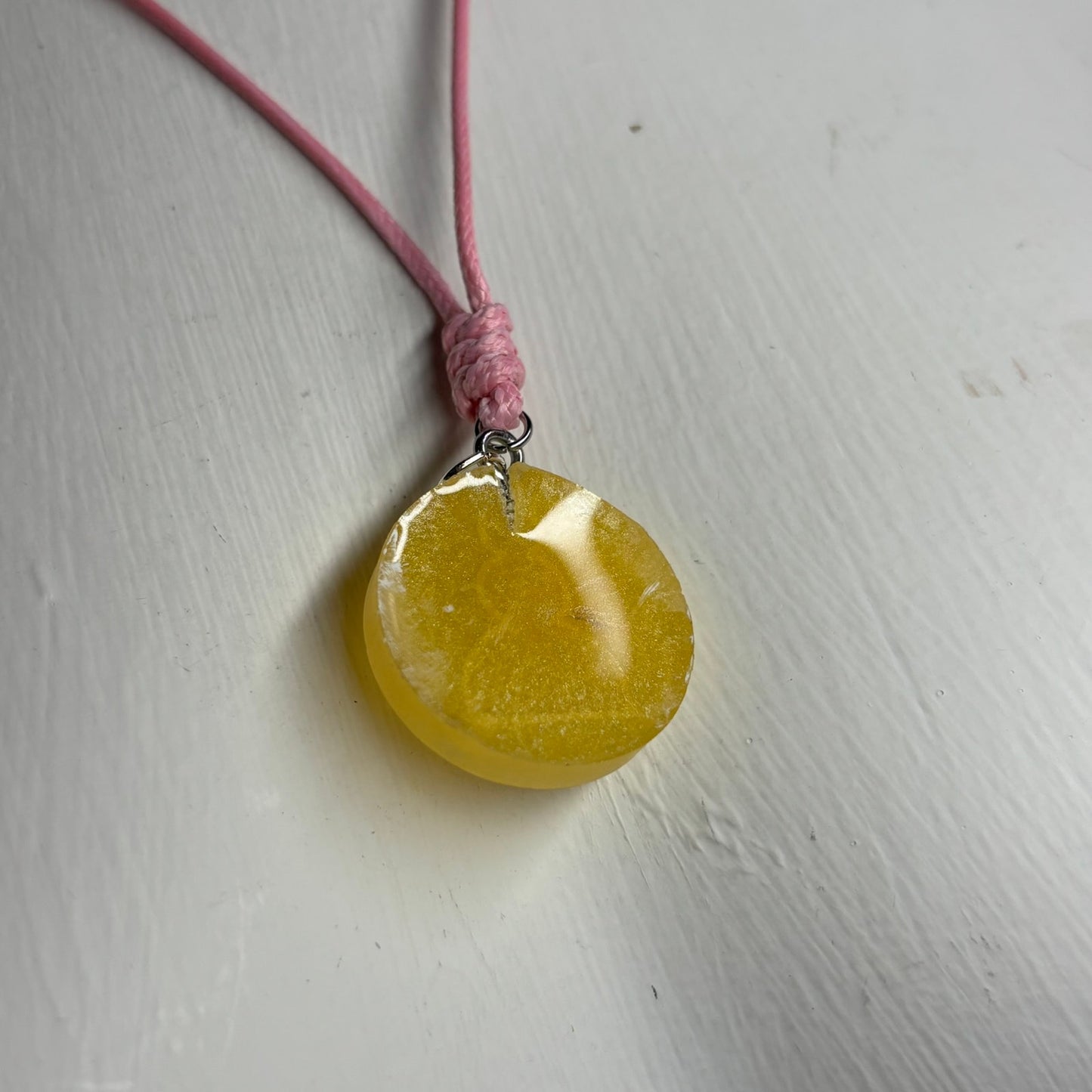 Yellow Sunshine Pawn - Handmade Resin Chess Necklace