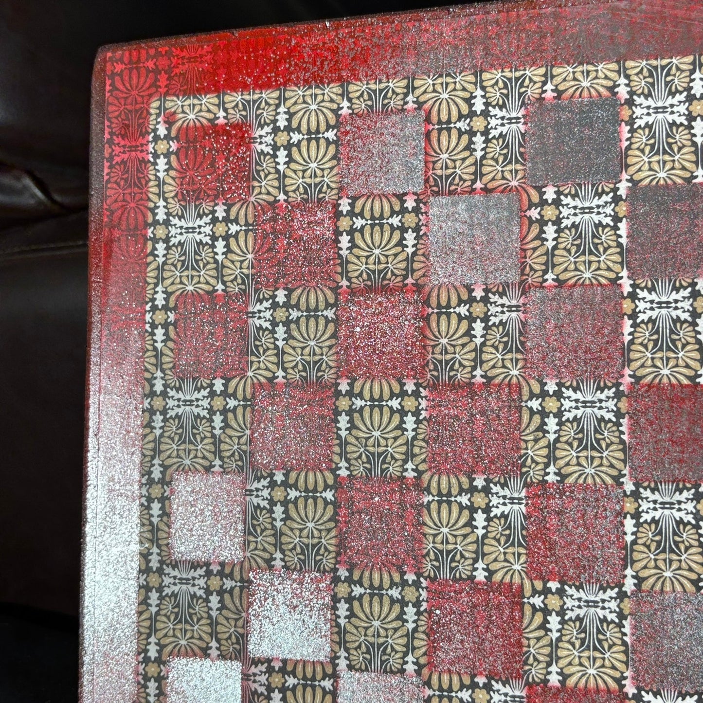 Vintage Red - Scrapbook Chess Board