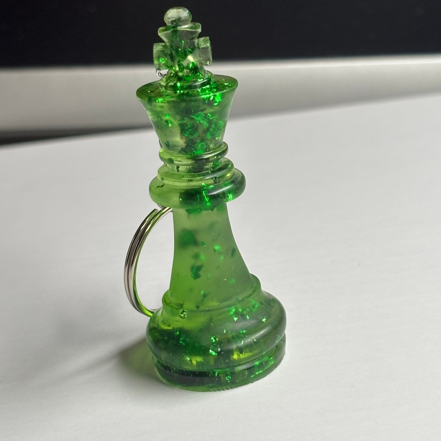 Crystal Green King - Handmade Resin Keychain