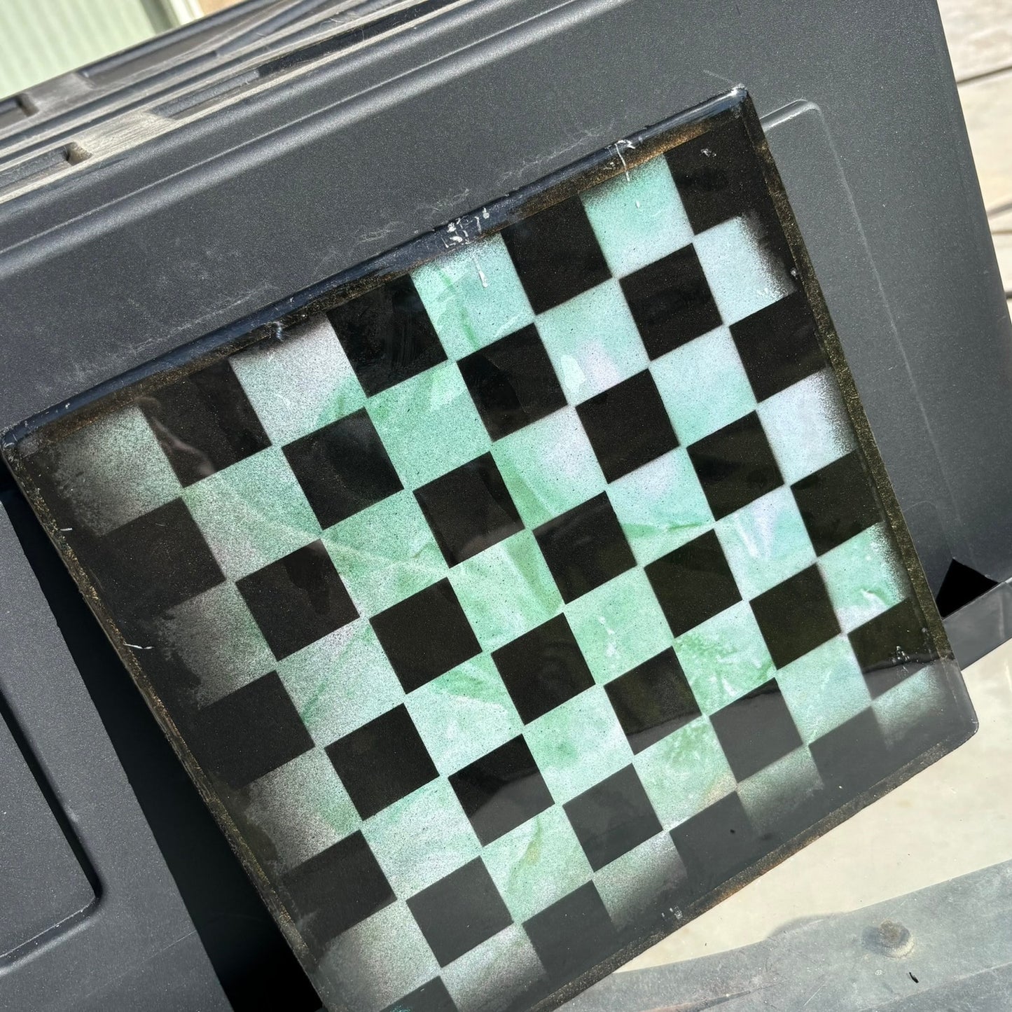 Green Lush - Resin Coated Chess Board