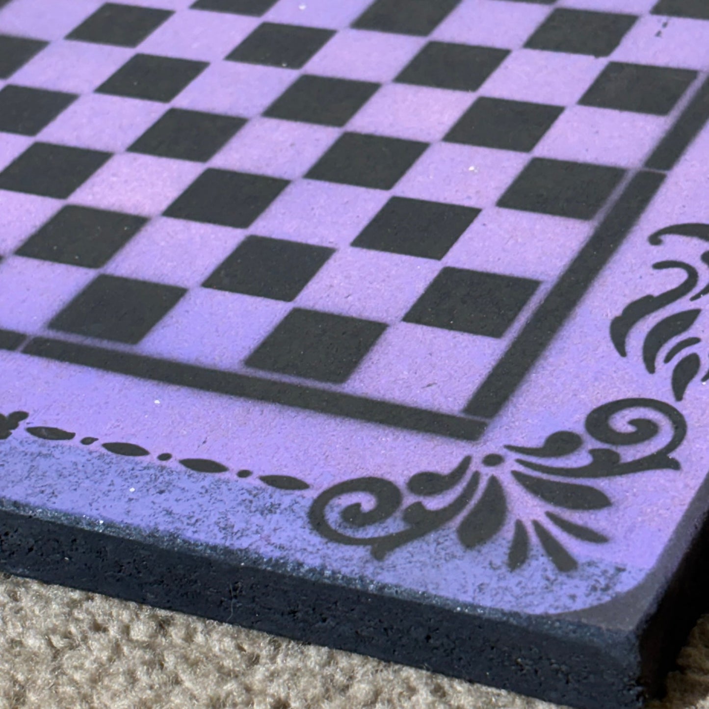 Purple Night - Painted Chess Board