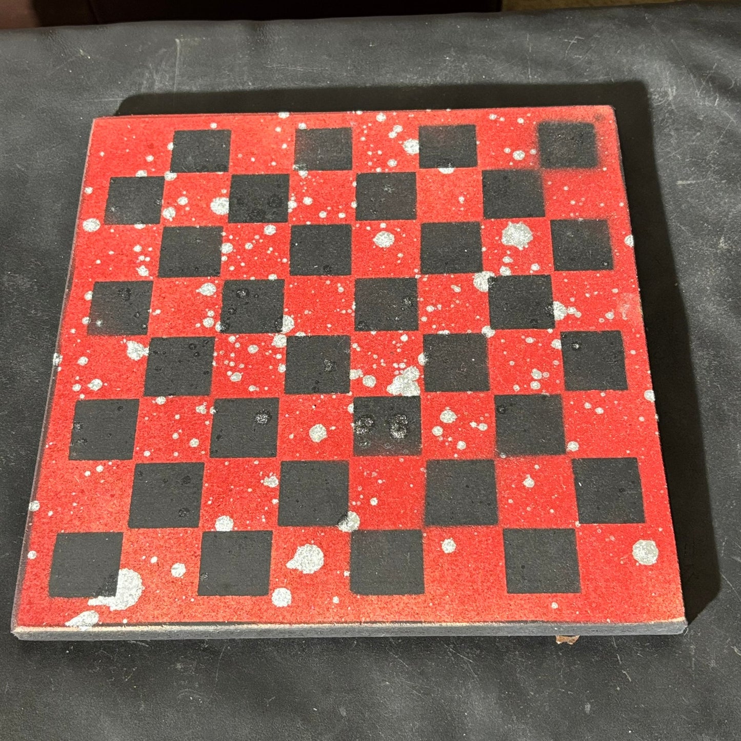 Red Chrome Black - Painted Chess Set