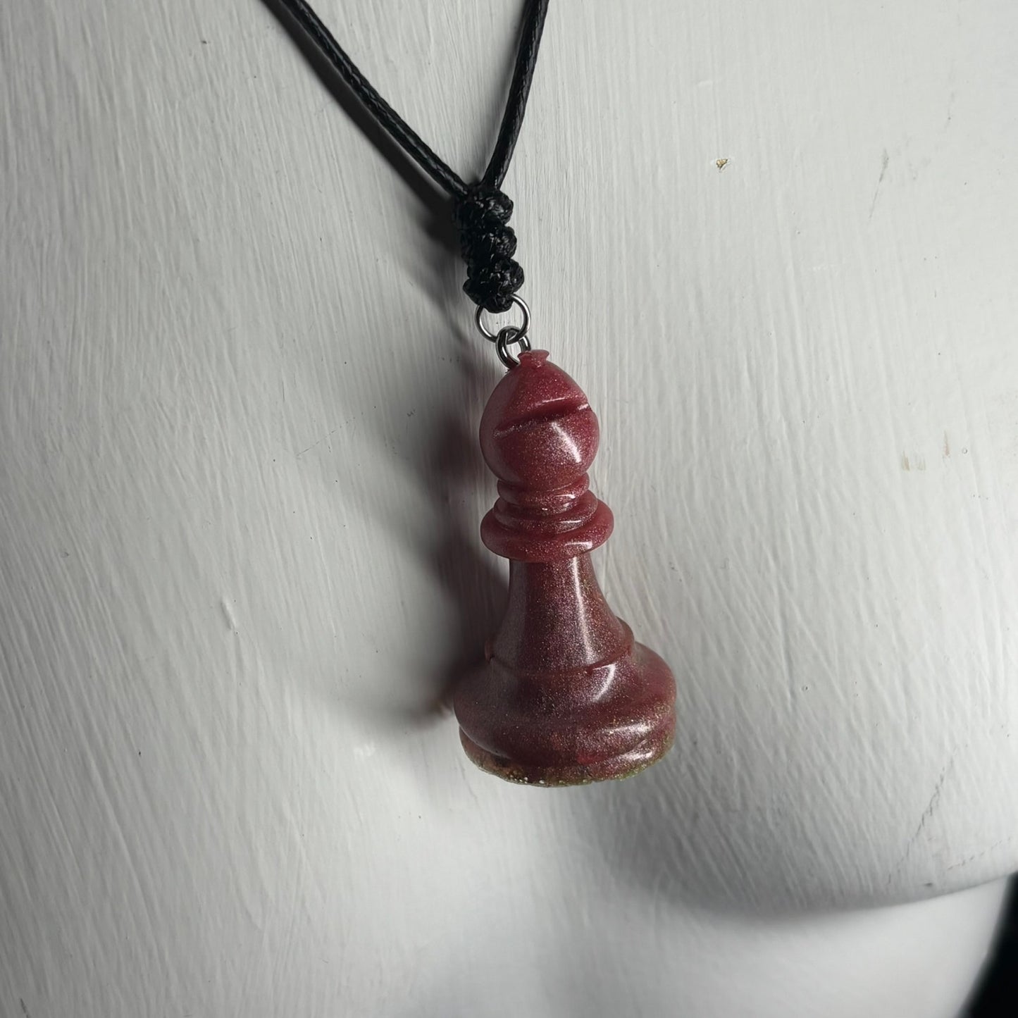 Violet Purple Bishop - Handmade Resin Chess Necklace
