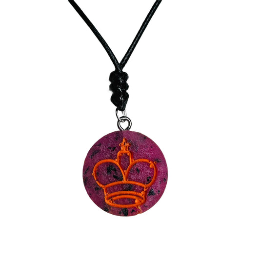 Fancy Colored King - Handmade Resin Chess Necklace