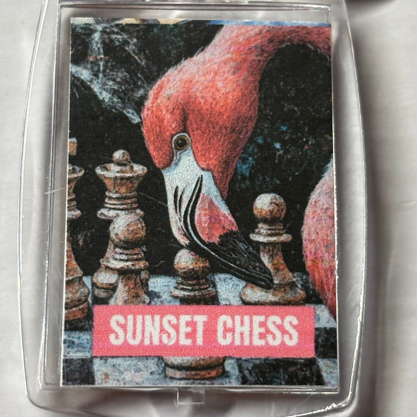 Flamingo - Chess  Photo Keychain