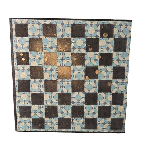 Blue Golden Hue Pattern - Scrapbook Chess Board