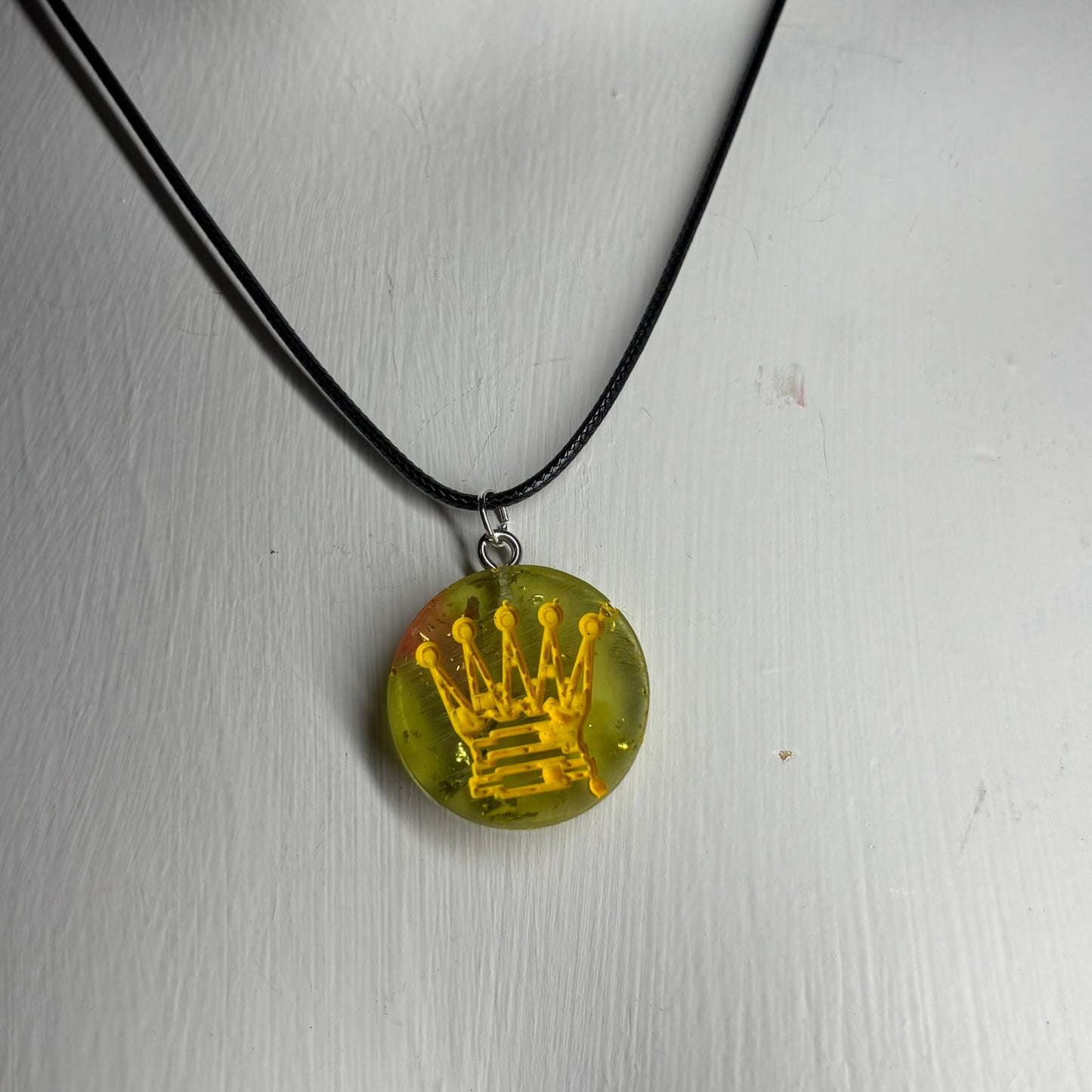 Queens Yellow Royalty - Handmade Resin Chess Necklace