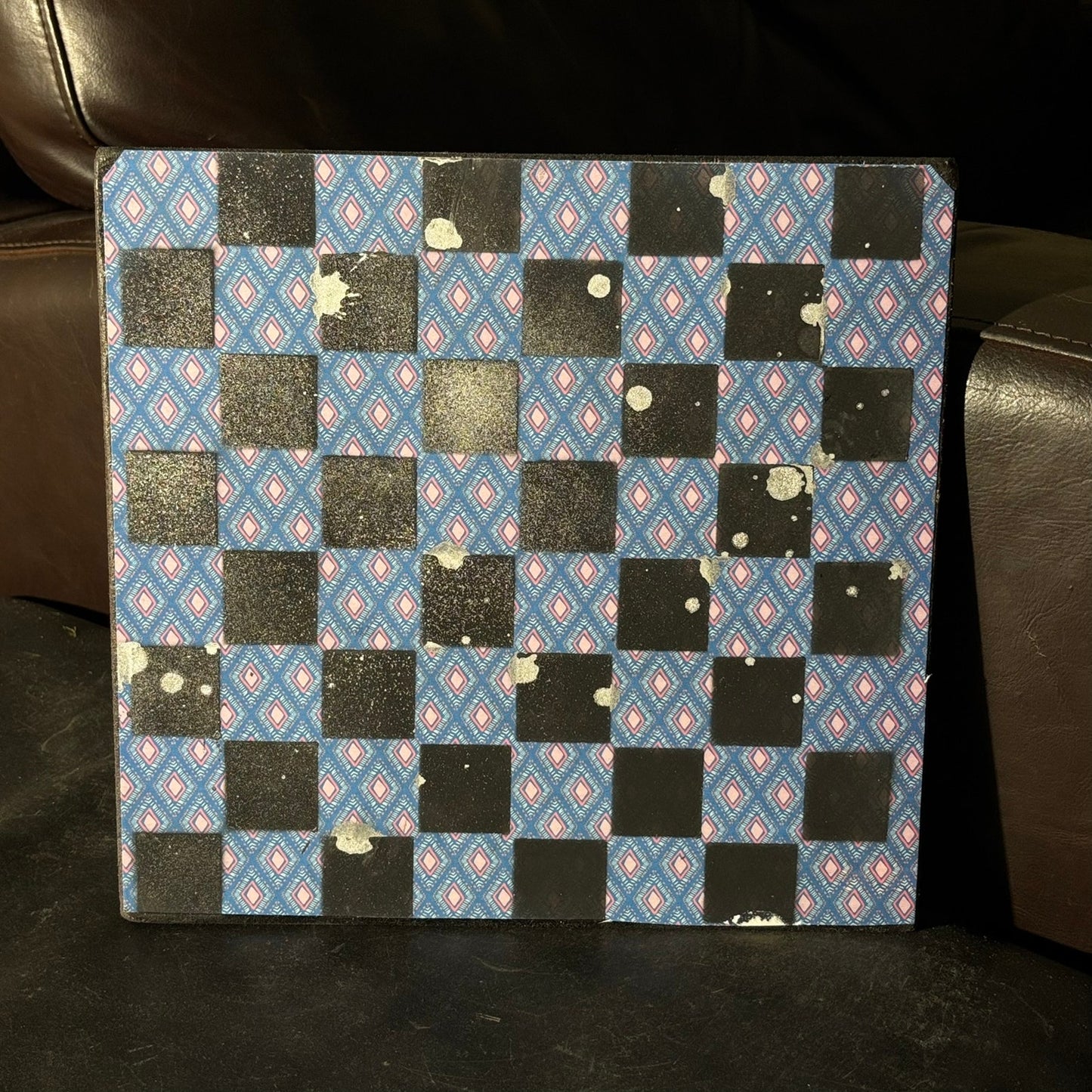 Chrome Drip Blue pattern - Scrapbook Chess Board
