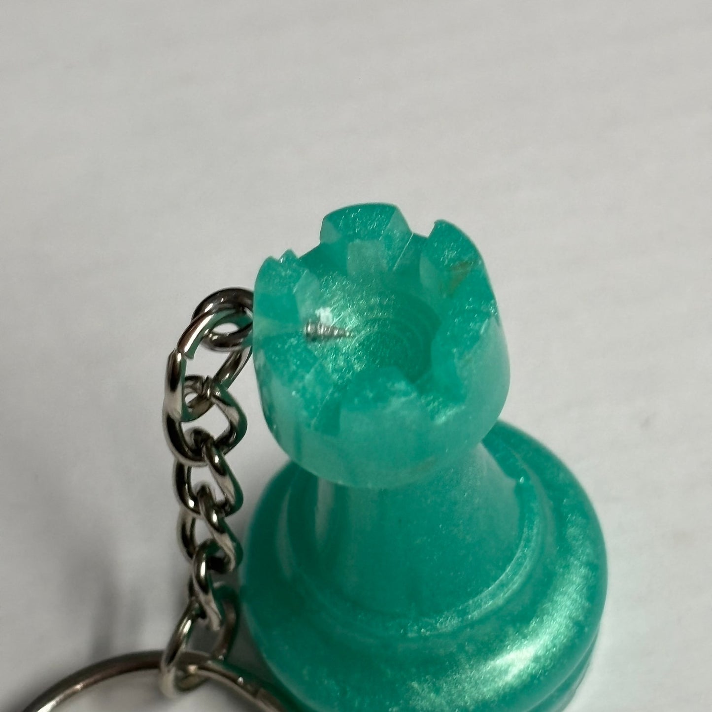 Seaside Green Rook - Handmade Resin Keychain
