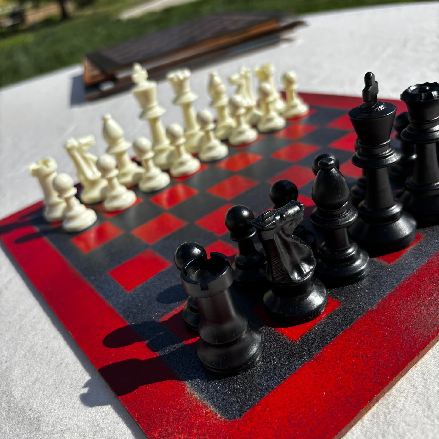 Emperor's Red - Painted Chess Set