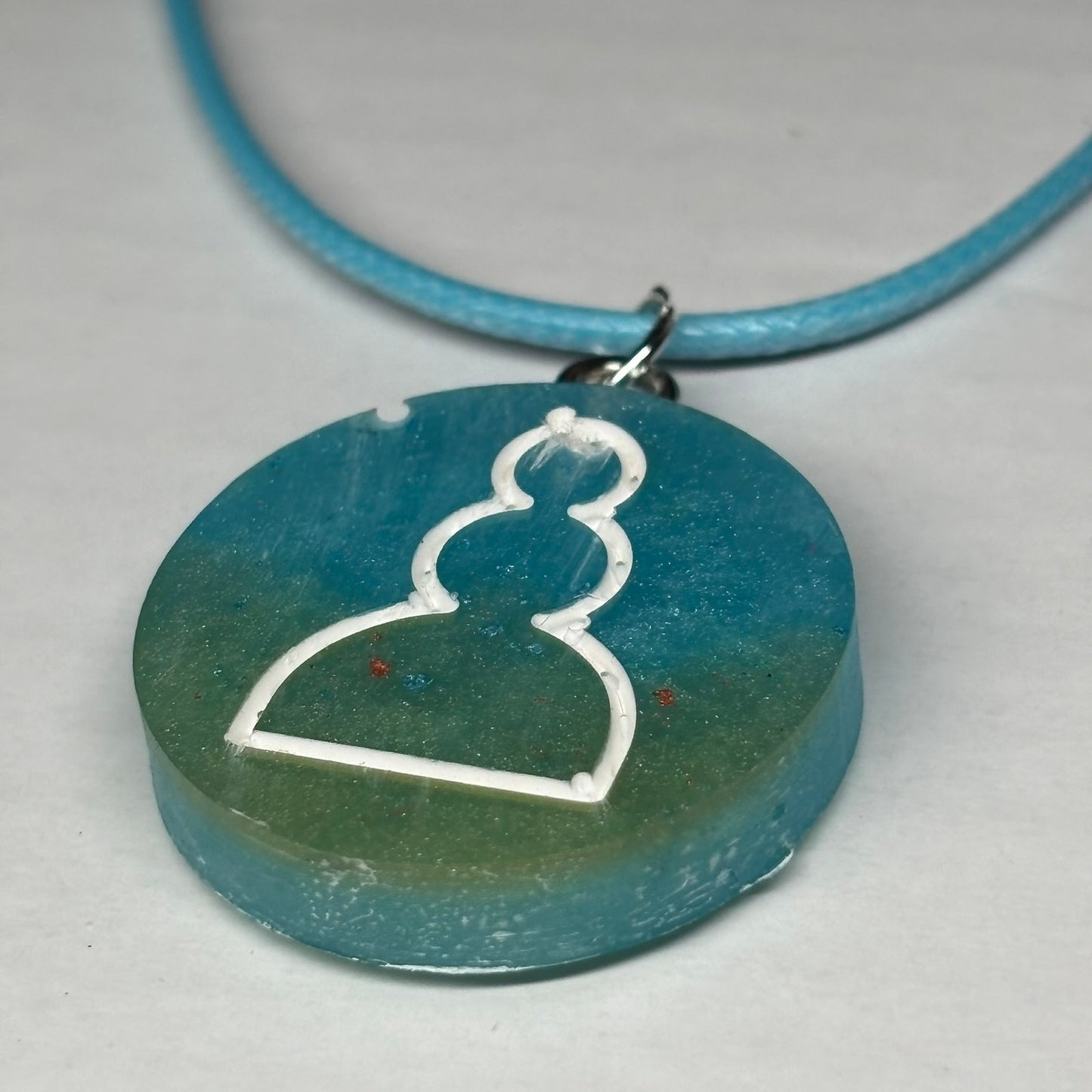 Shores Blue Pawn - Handmade Resin Chess Necklace