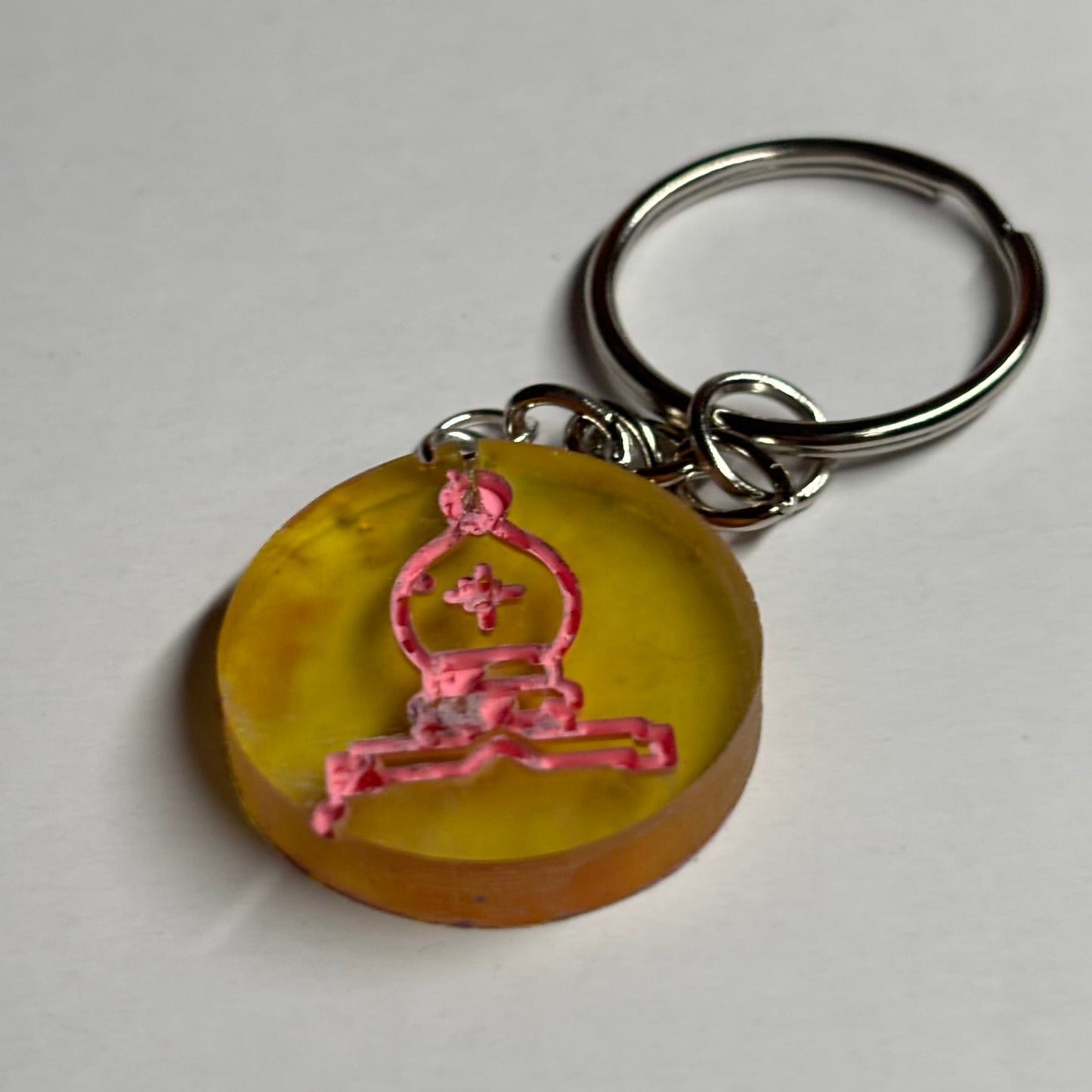 Transparent Yellow Bishop - Handmade Resin Keychain