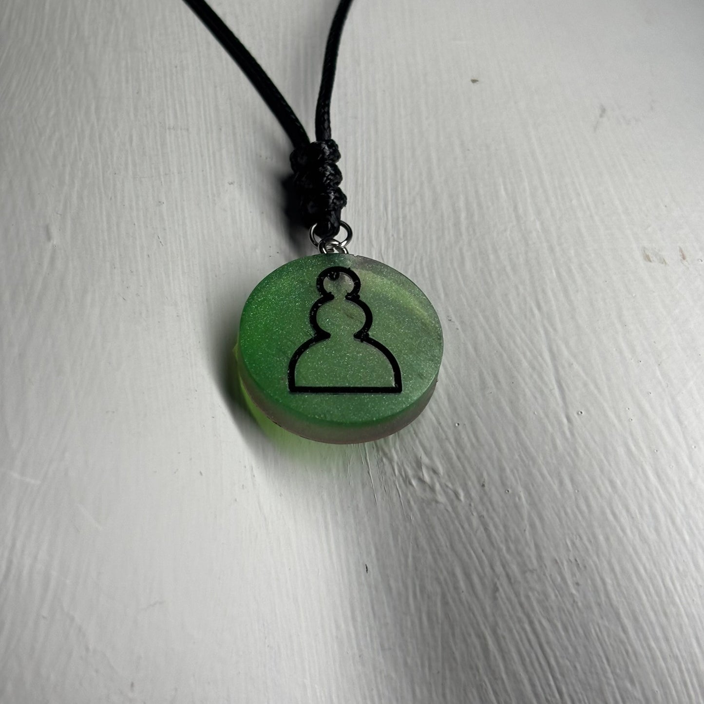 Green Pawn - Handmade Resin Chess Necklace