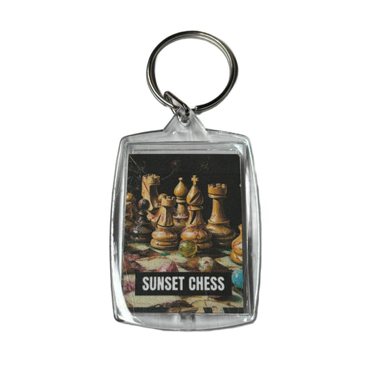 Chess is Fun - Sunset Chess Photo Keychain