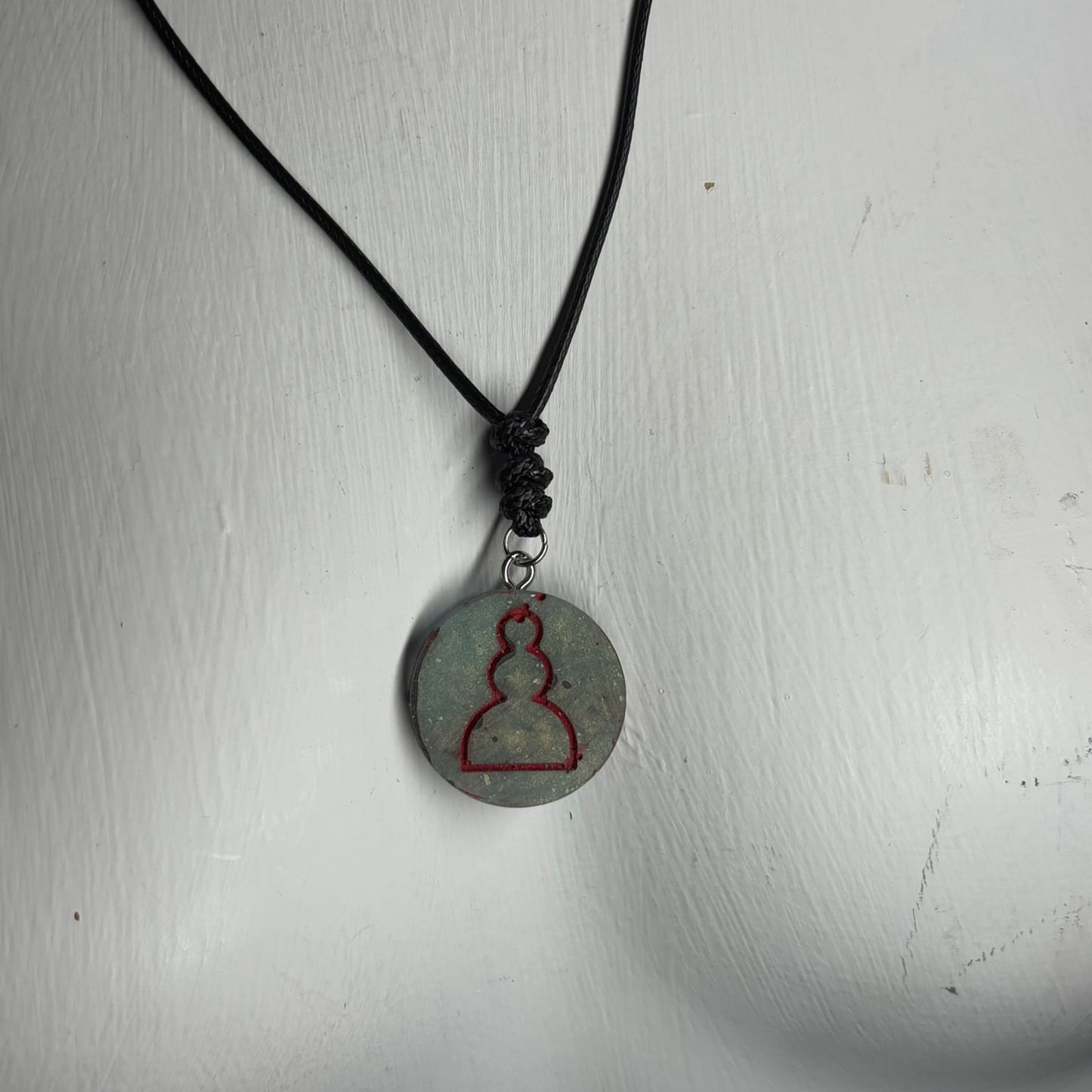 Green Pawn - Handmade Resin Chess Necklace