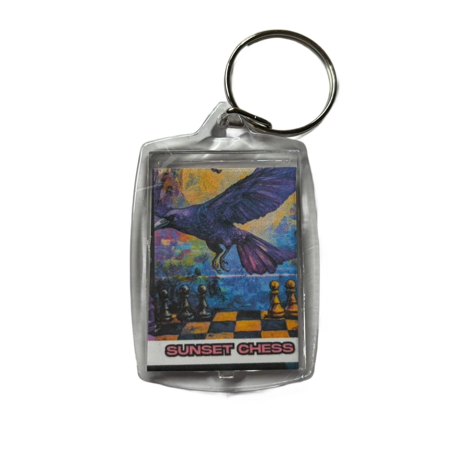Purple Bird - Chess  Photo Keychain