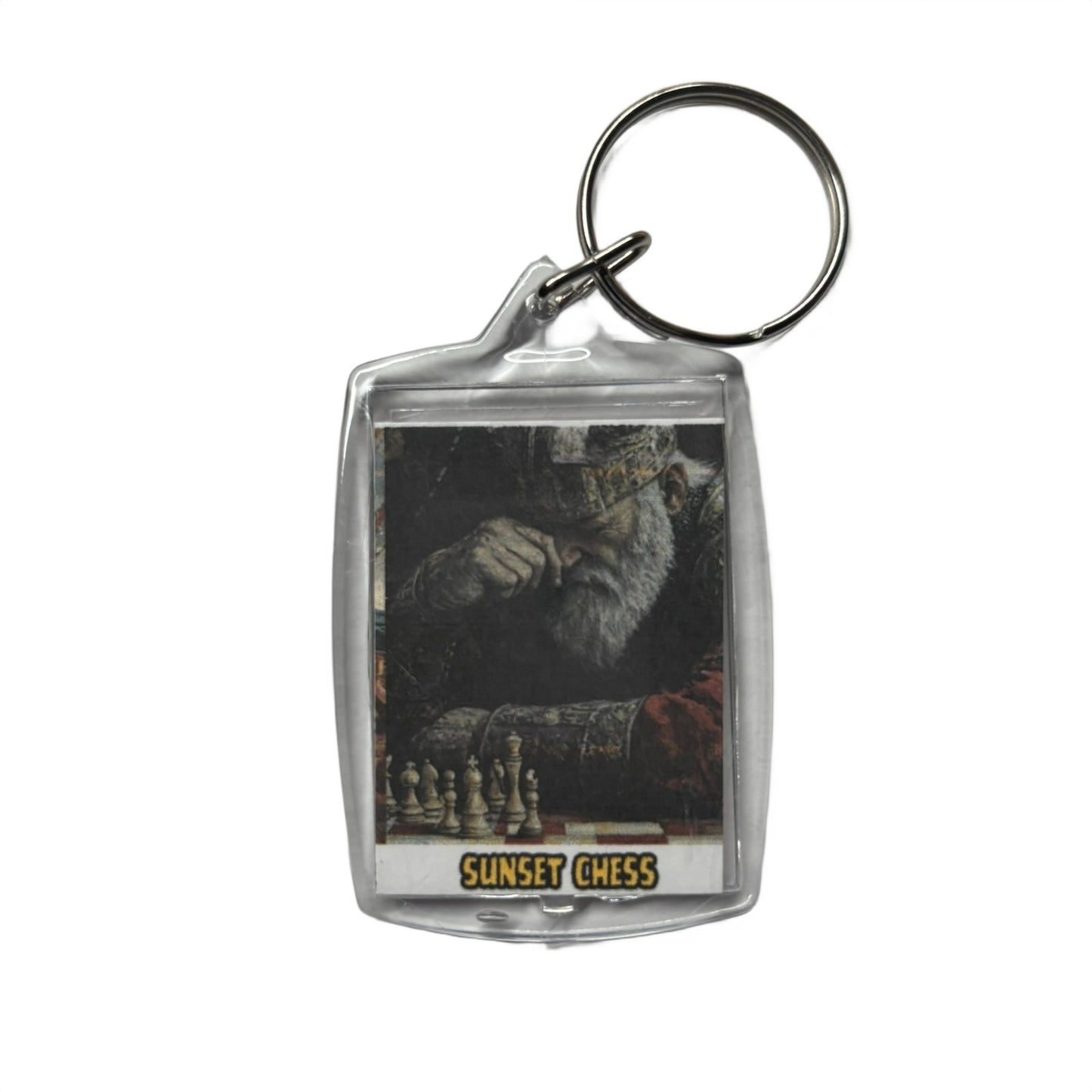 Old Man - Chess  Photo Keychain