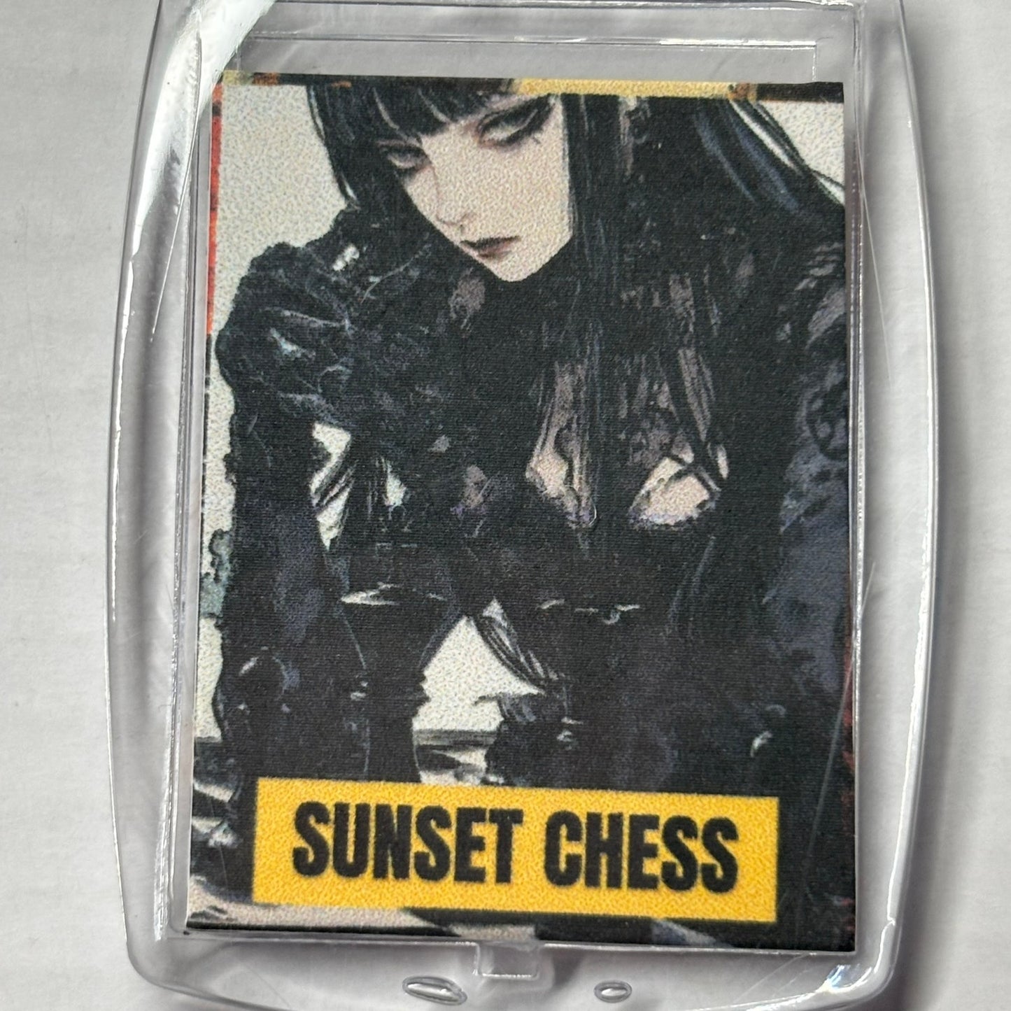 Goth Girl - Chess  Photo Keychain
