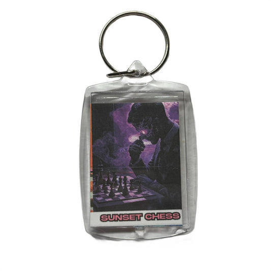 Purple Glow - Chess  Photo Keychain
