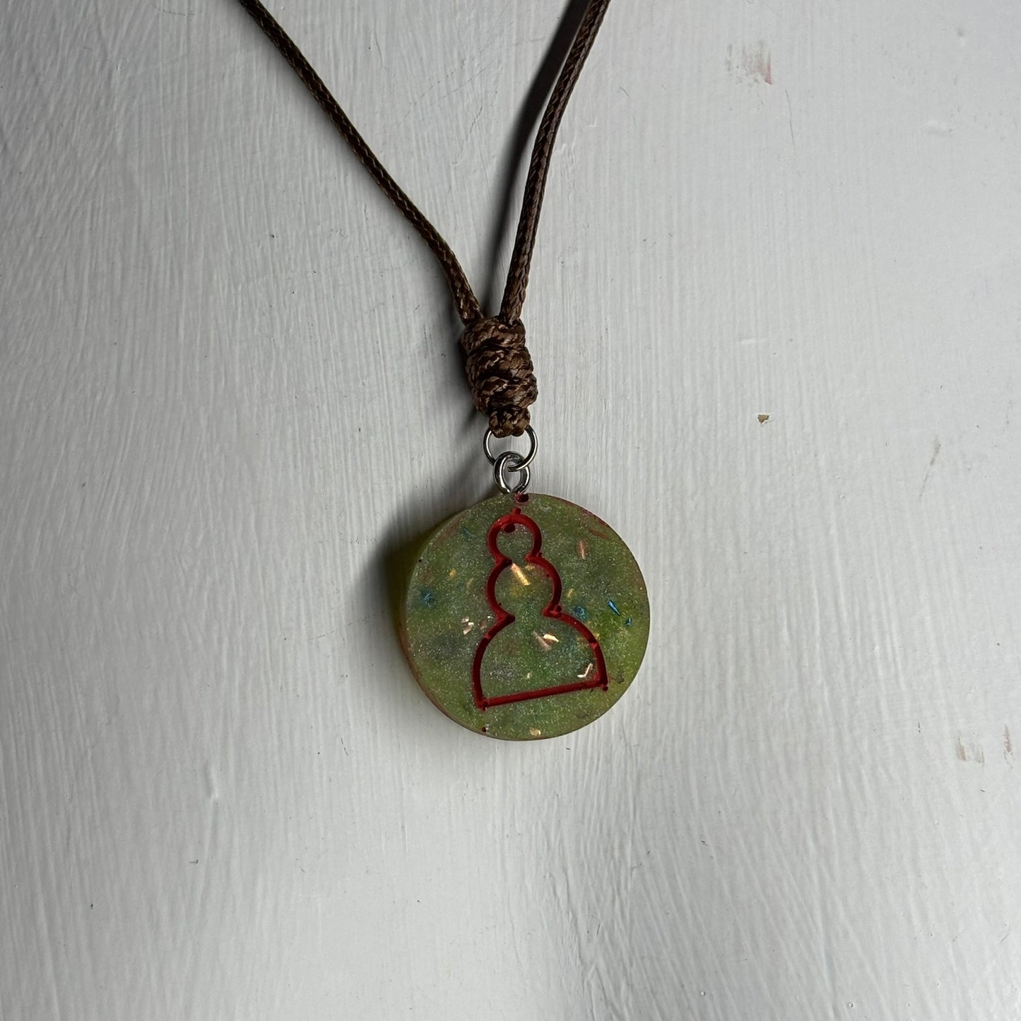 Royal Green Pawn - Handmade Resin Chess Necklace
