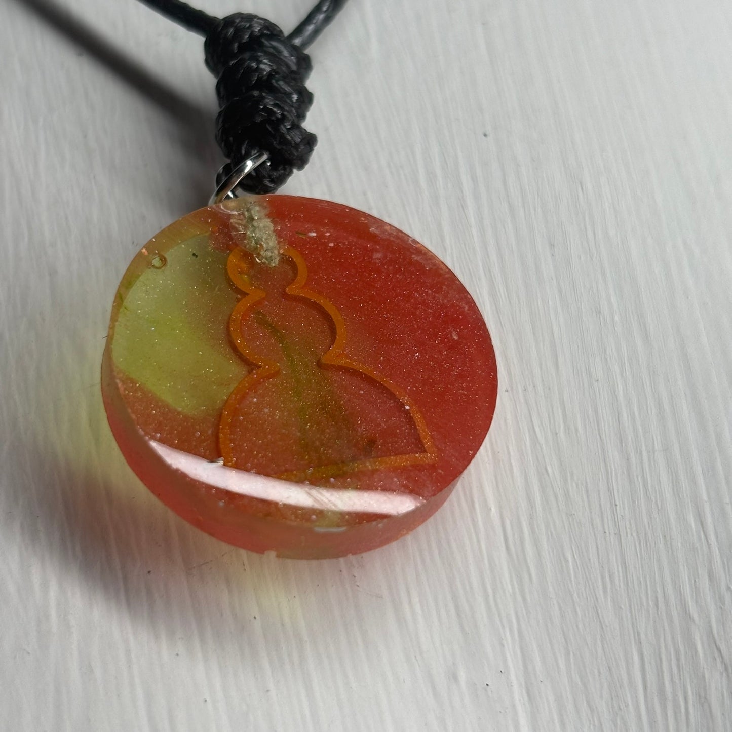 Green Pink Pawn - Handmade Resin Chess Necklace