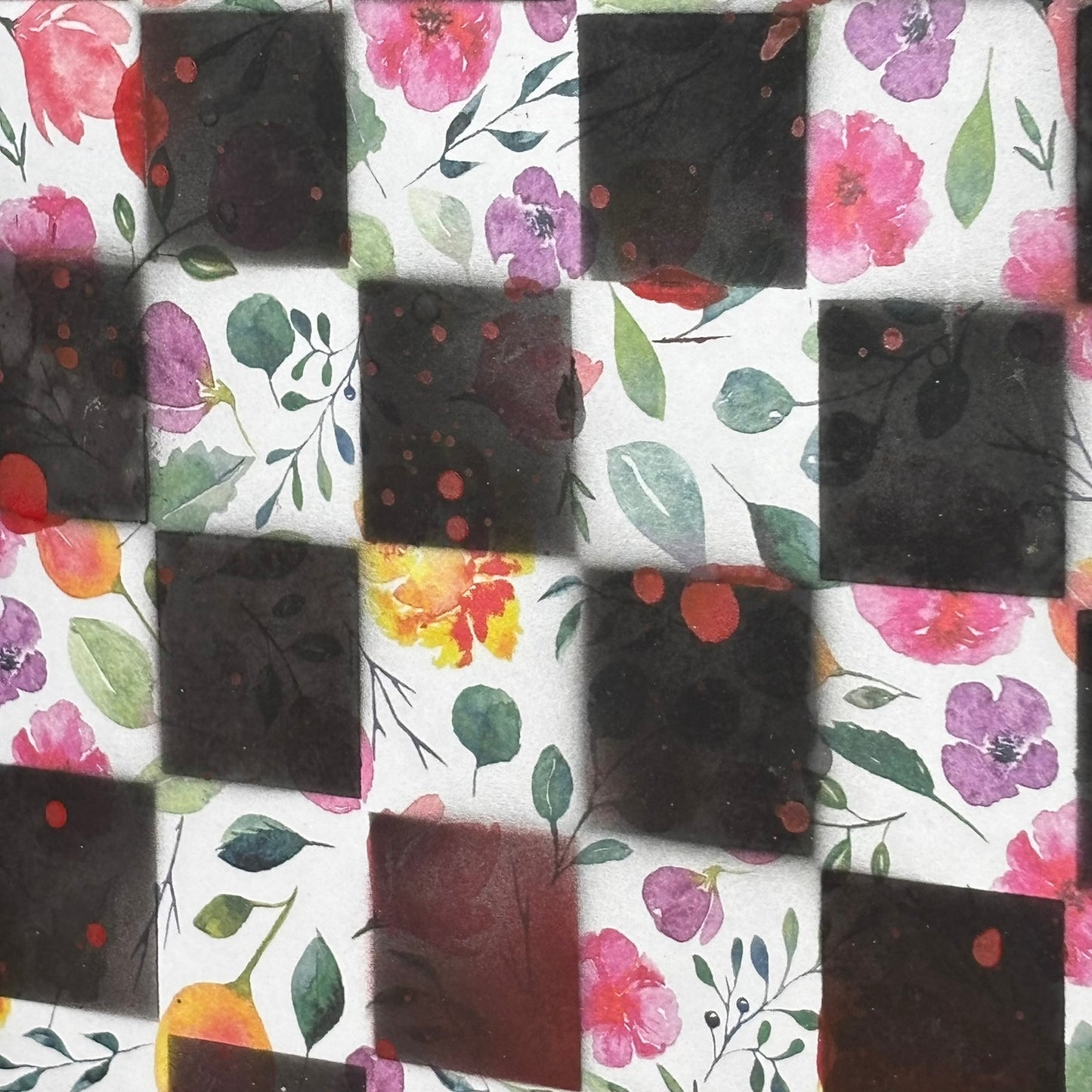 Colorful Flowers Splash - Scrapbook Chess Board
