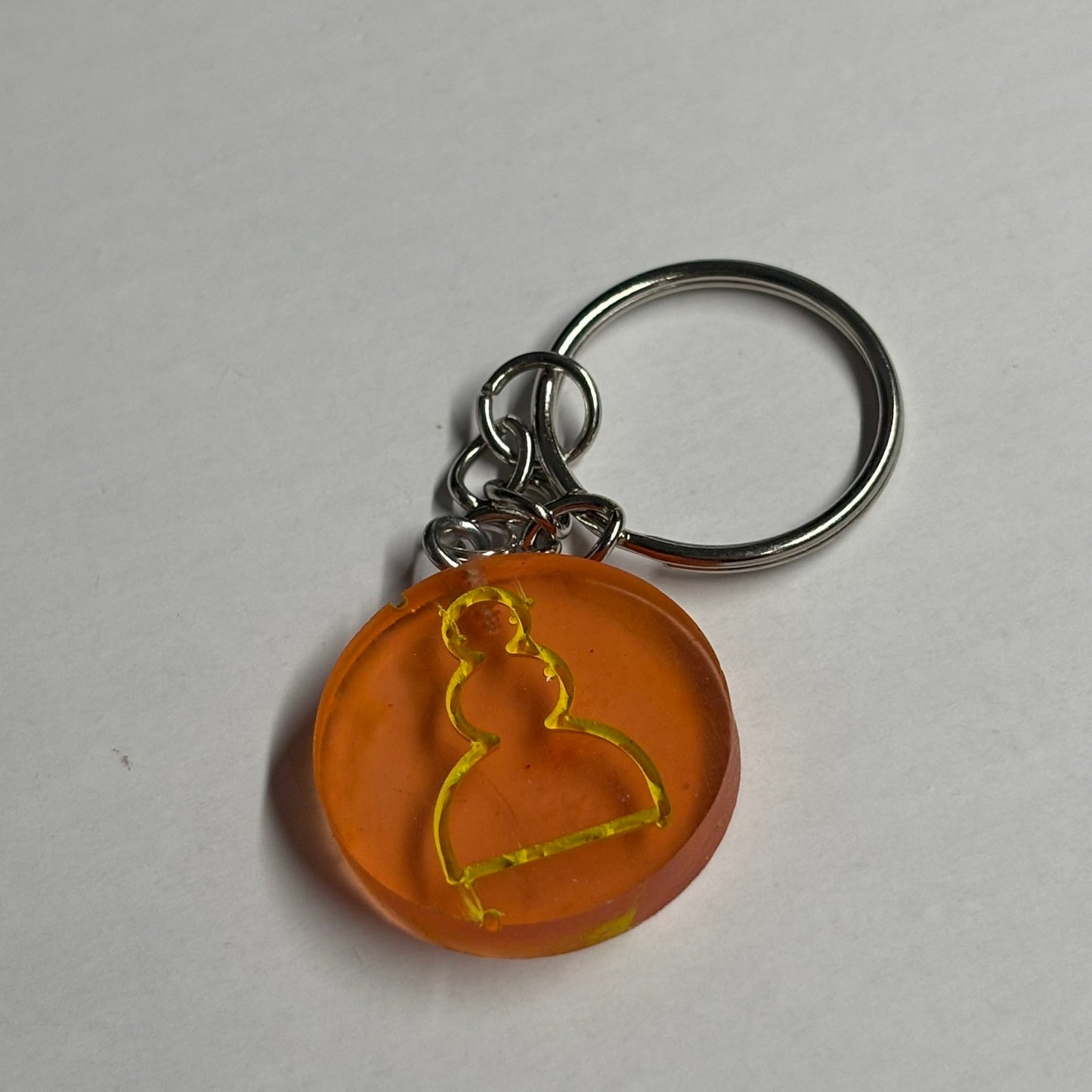Orange Transparent Pawn - Handmade Resin Keychain
