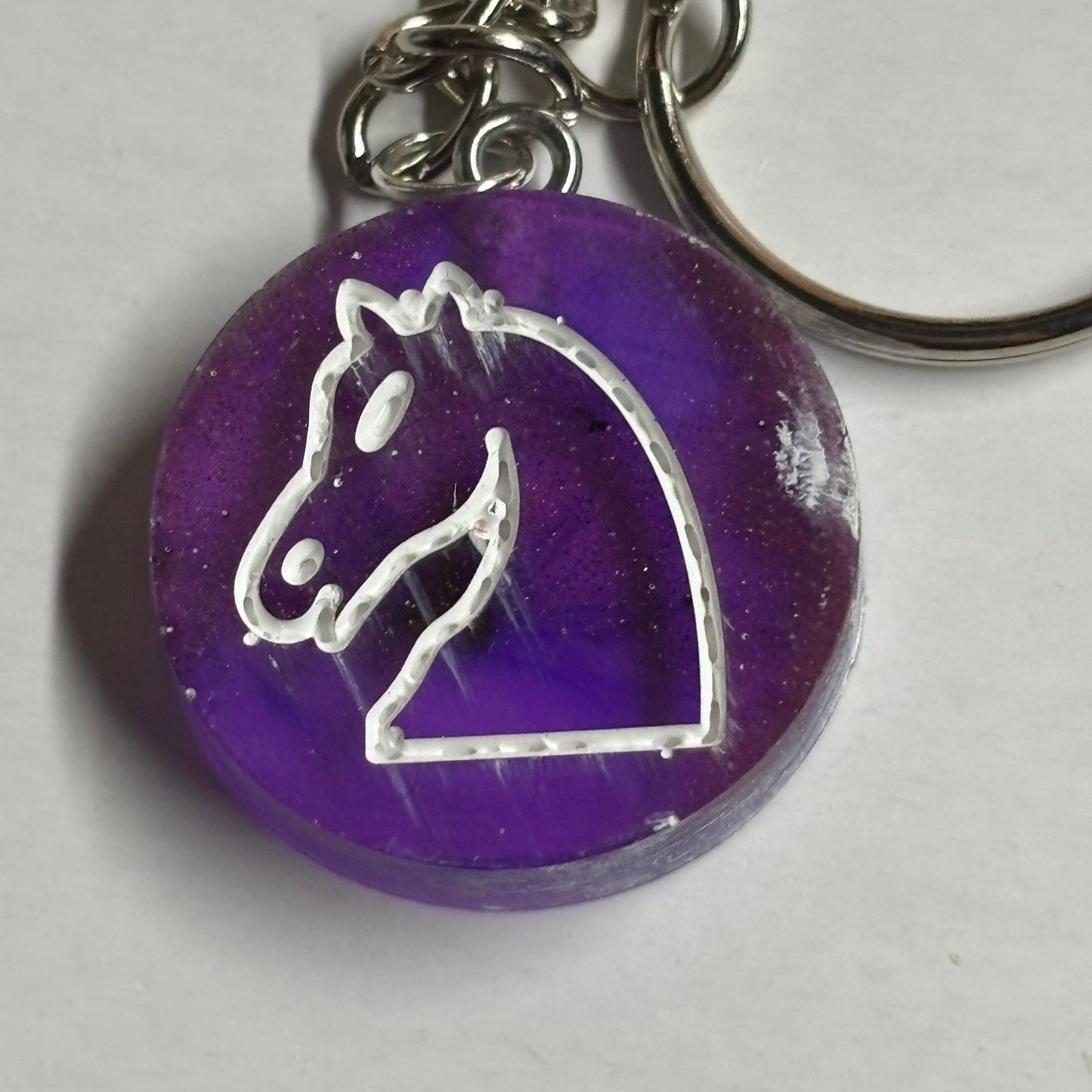 Translucent Purple Knight - Handmade Resin Keychain