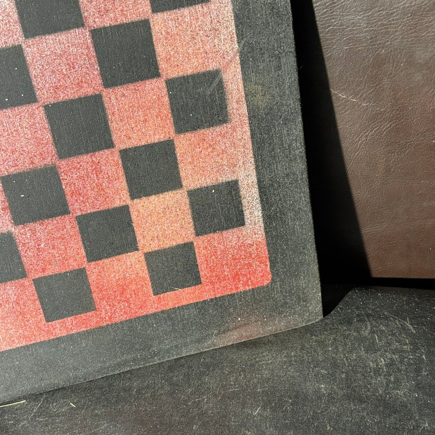Powdered Red - Painted Chess Board