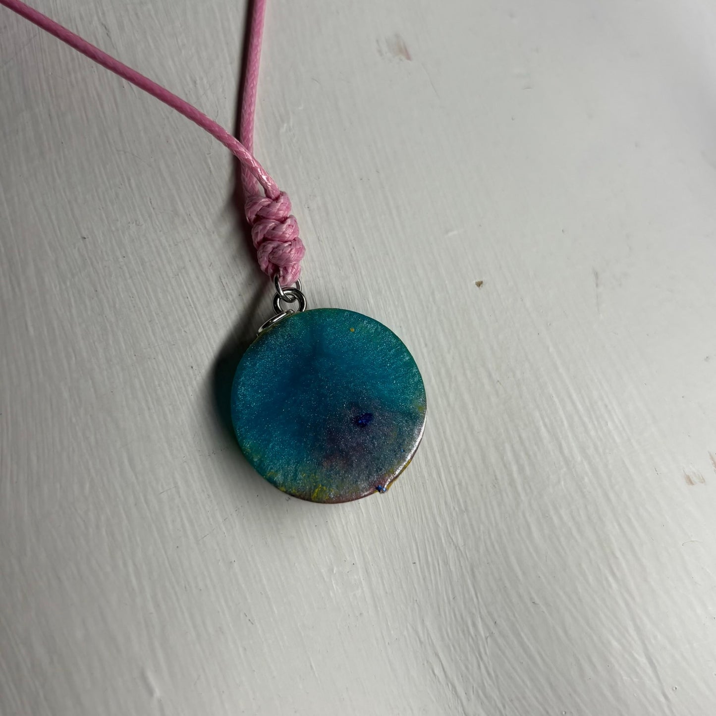 Miami Blue Pawn - Handmade Resin Chess Necklace