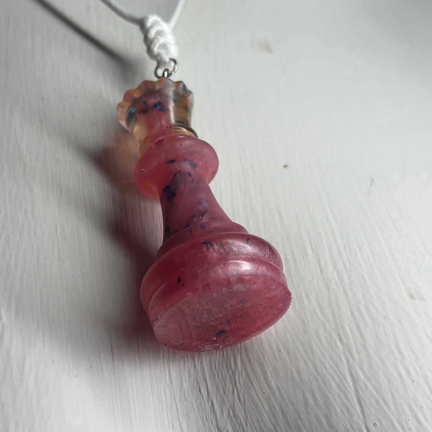Royalty Pink Queen - Handmade Resin Chess Necklace