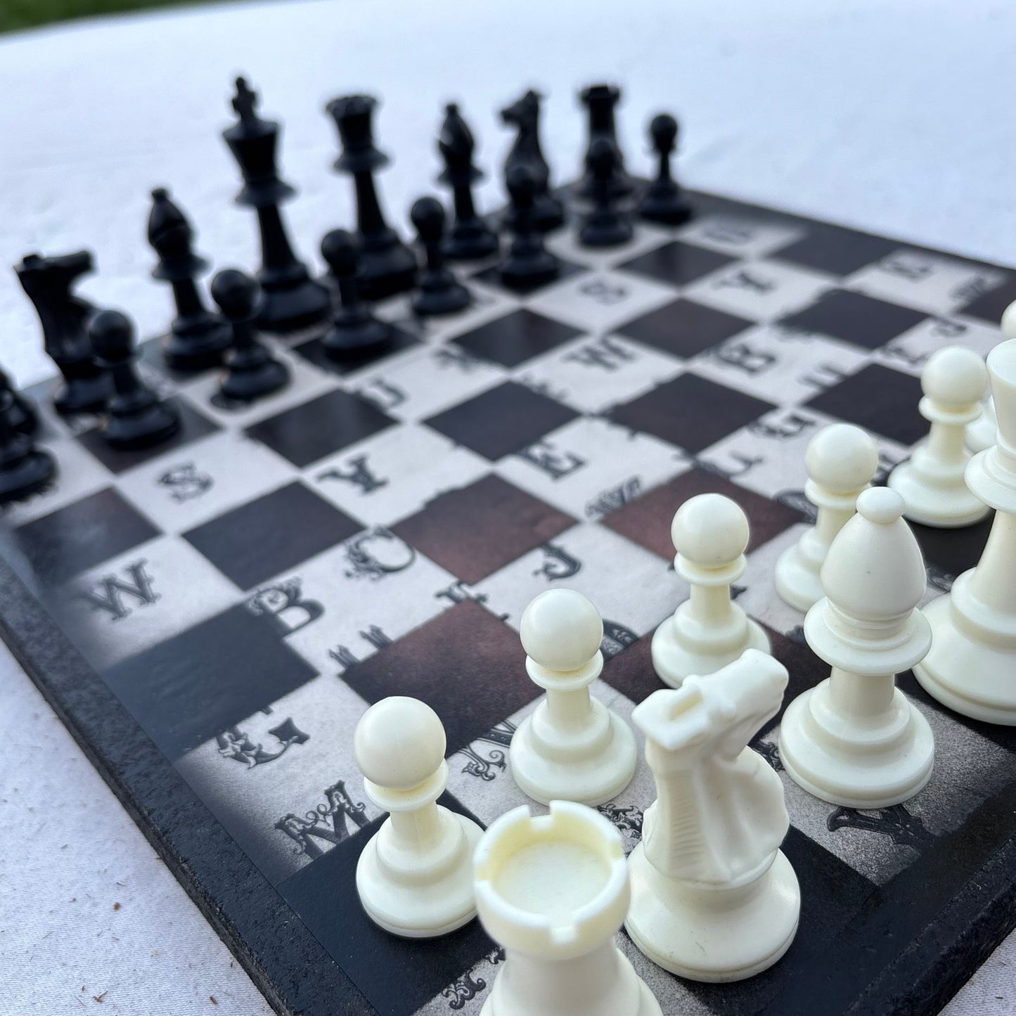 Vintage Letters - Scrapbook Chess Set