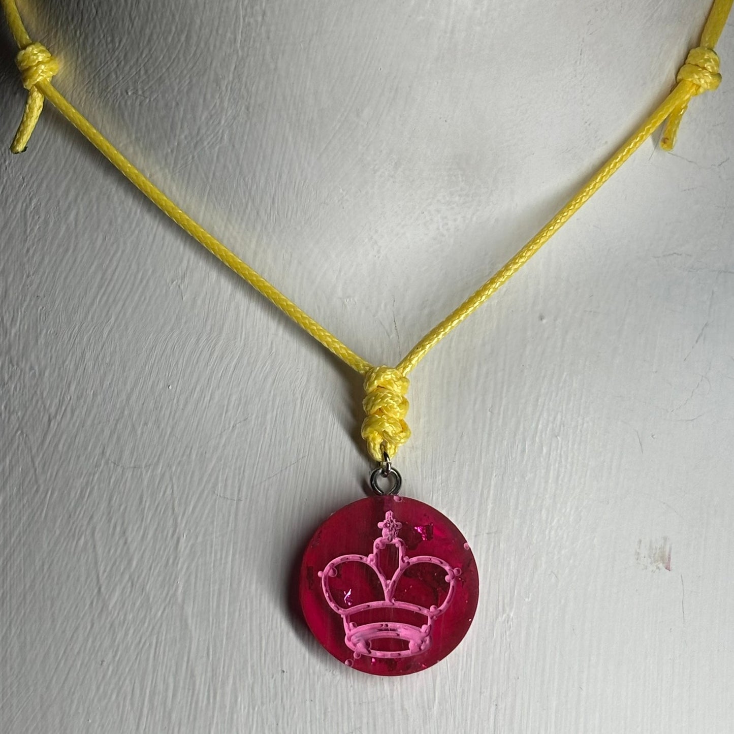 Banana Pink King - Handmade Resin Chess Necklace