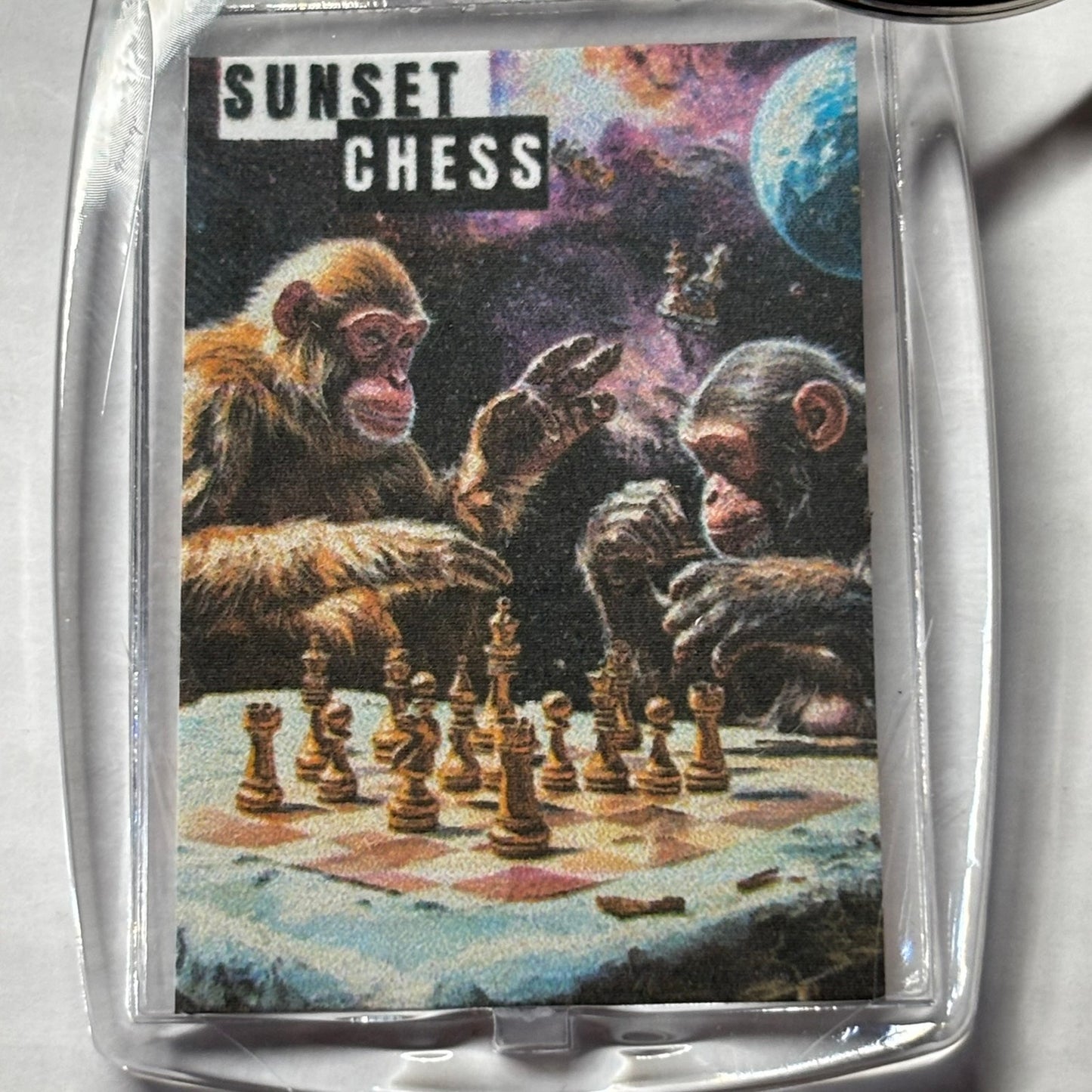 Galaxy Chimps - Chess  Photo Keychain